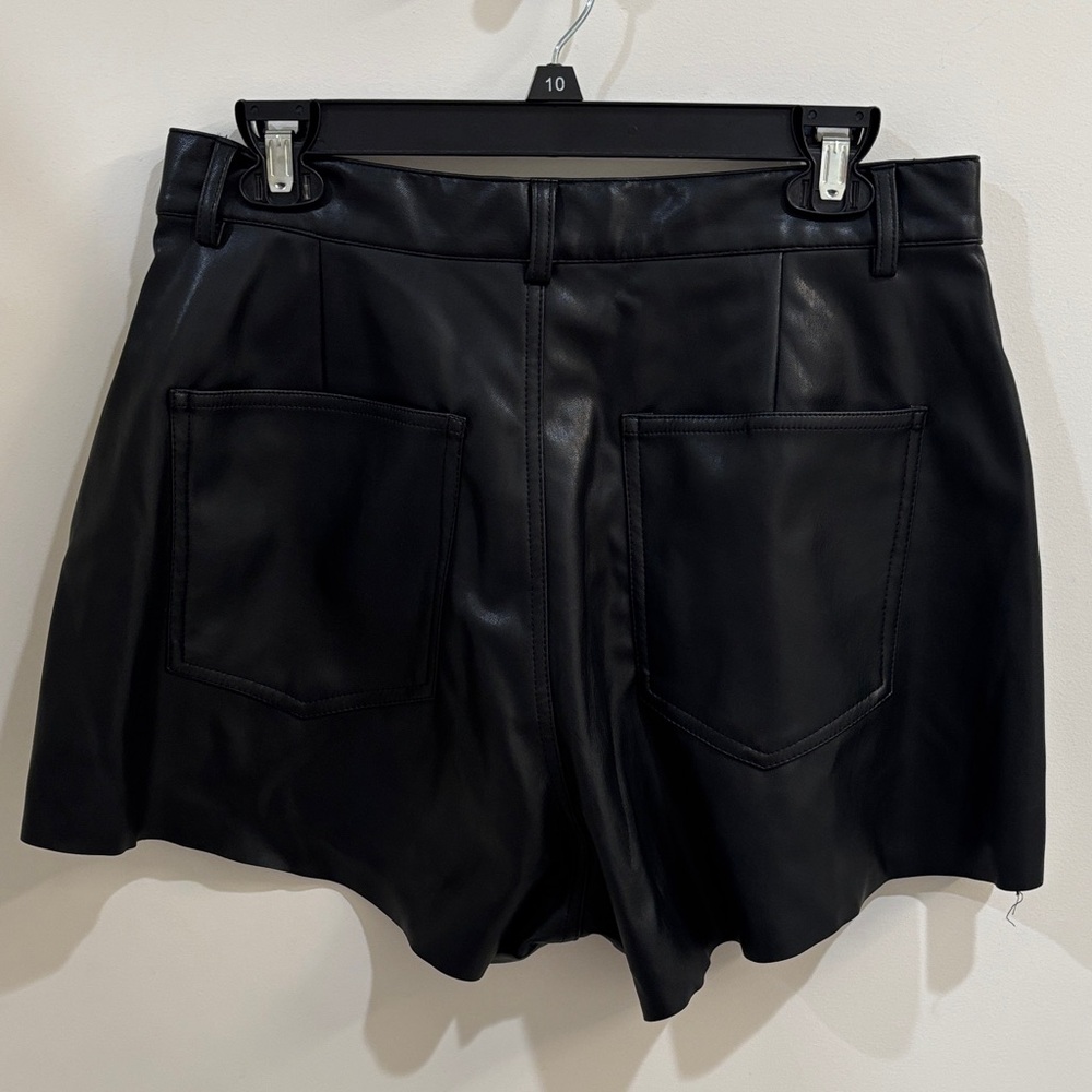 WeWoreWhat High Waist Black Faux Leather Shorts - Picture 2 of 3